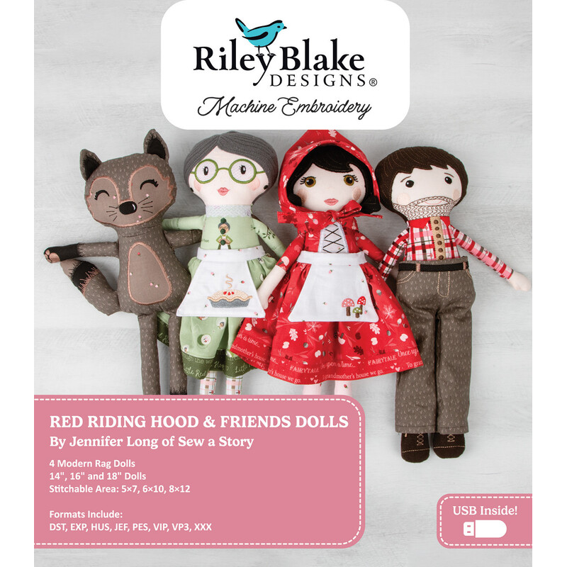 Red Riding Hood & Friends Dolls - Machine Embroidery USB