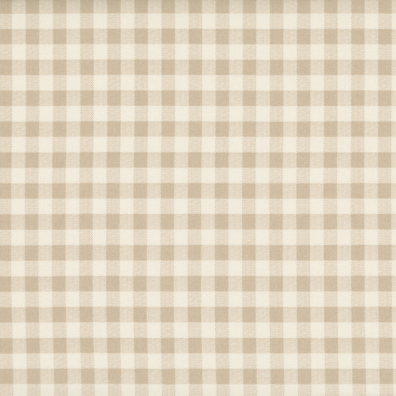 Tonal tan and beige gingham fabric