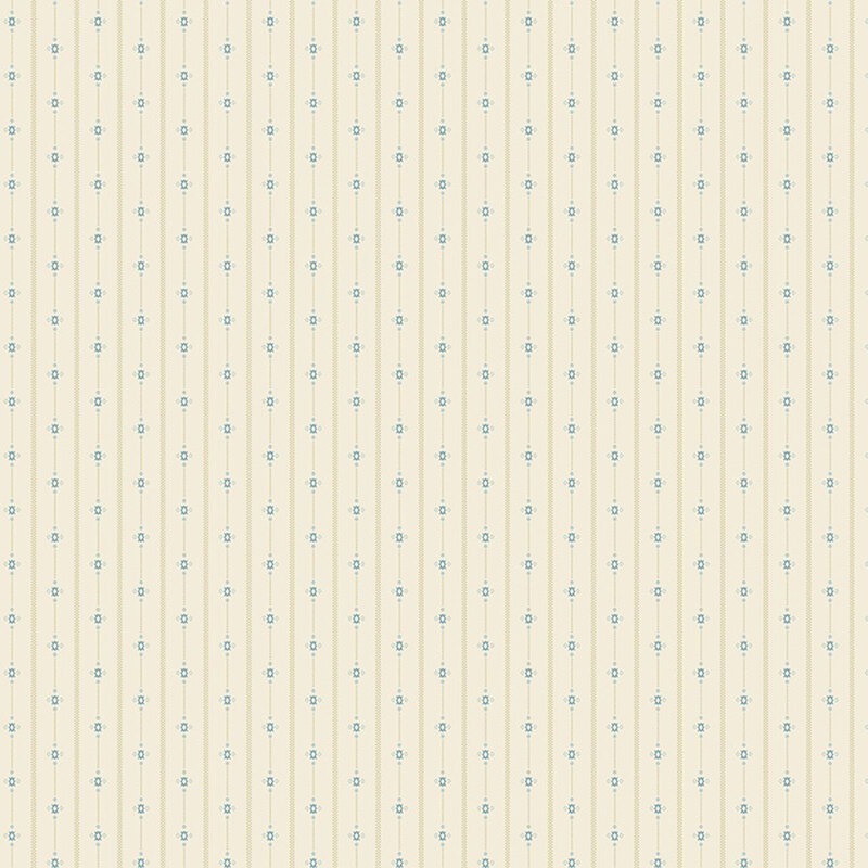 Cream fabric with primitive beige and blue striping