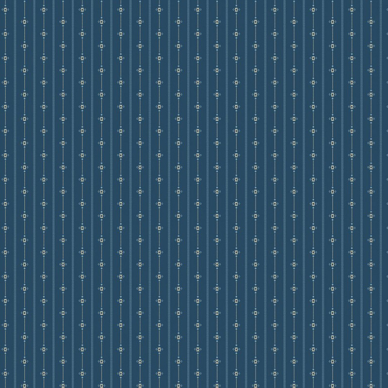 Indigo blue fabric with primitive cream striping