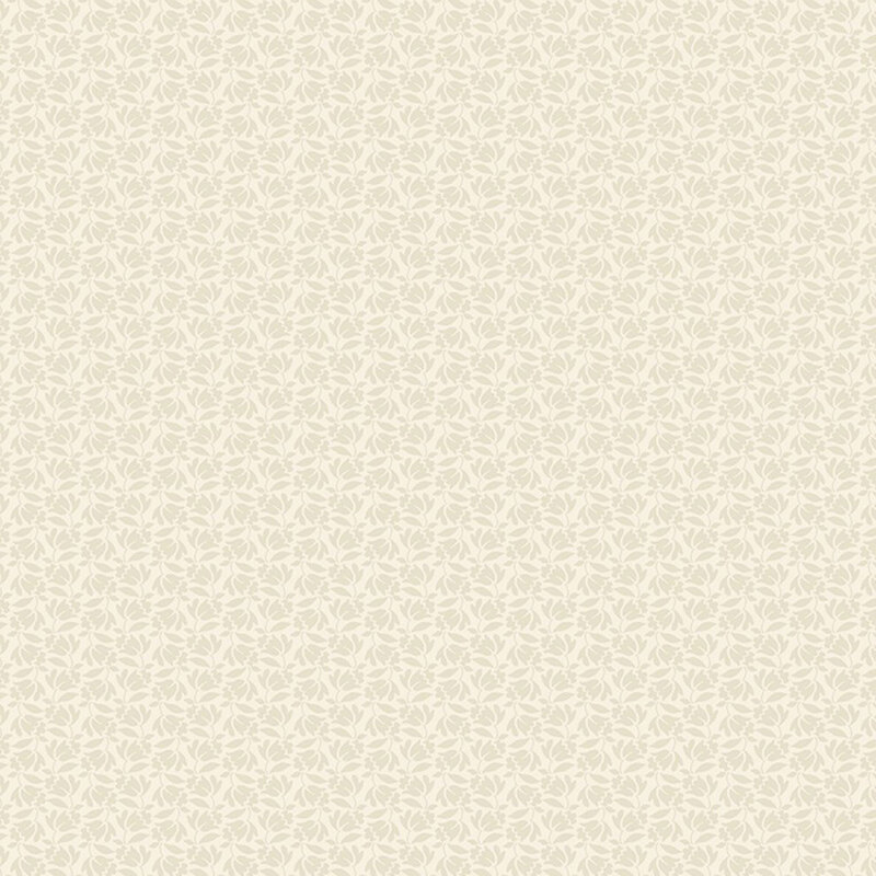 Warm cream fabric with a dense calico pattern of tonal beige flowers