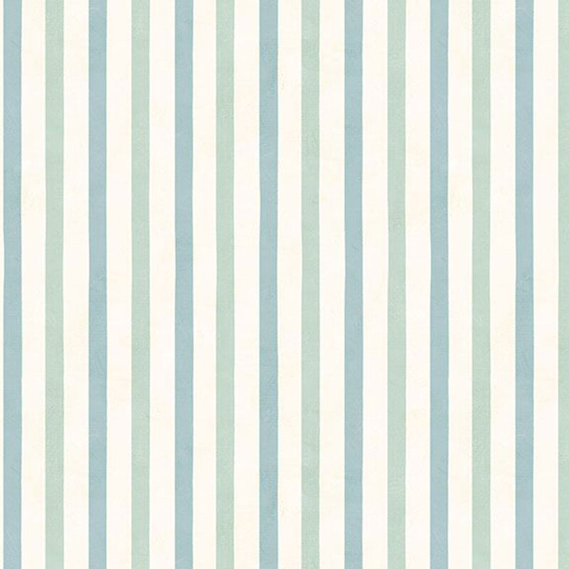 Cream fabric with pistachio green and cadet blue stripes