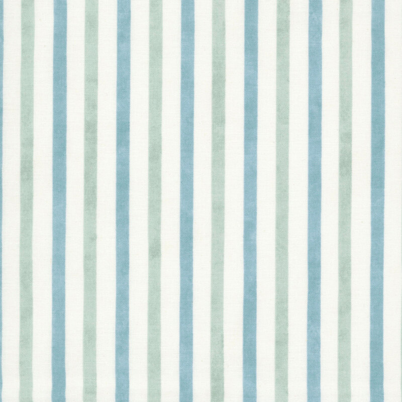 Cream fabric with pistachio green and cadet blue stripes