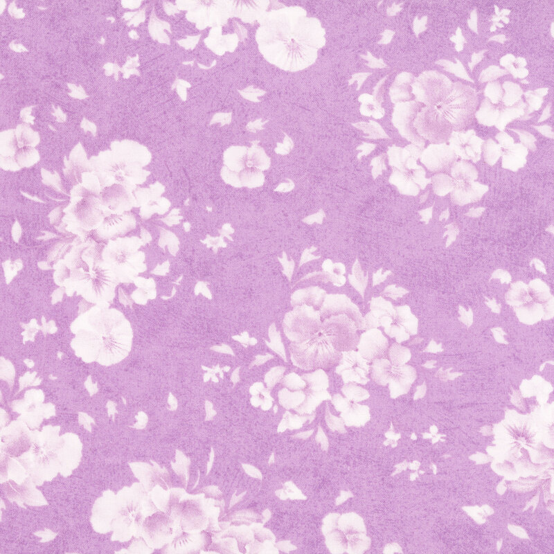 pink purple fabric with a subtle pattern of florals and leaves.
