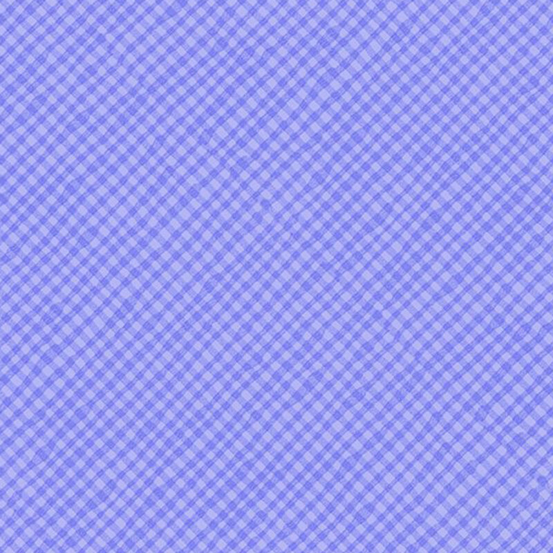 Violet fabric with an irregular tonal gingham pattern with subtle variations in scale and texture.