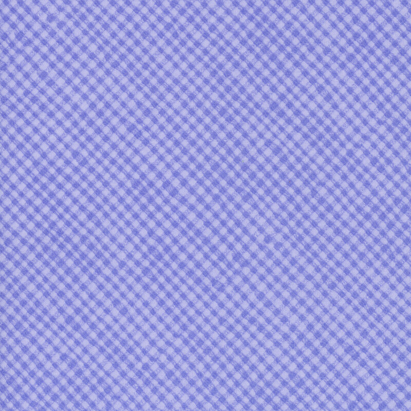 Violet fabric with an irregular tonal gingham pattern with subtle variations in scale and texture.