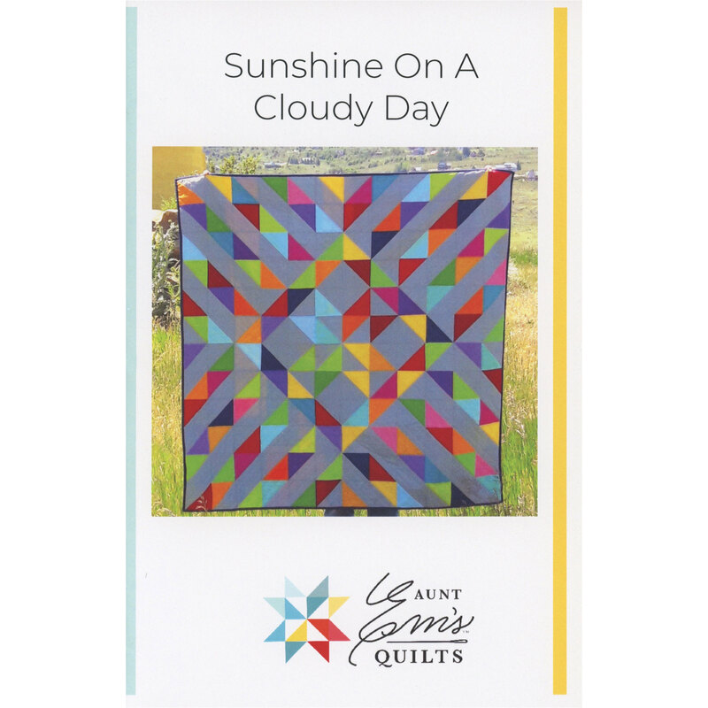 Cover of Sunshine on a Cloudy Day quilt pattern featuring the finished quilt design.