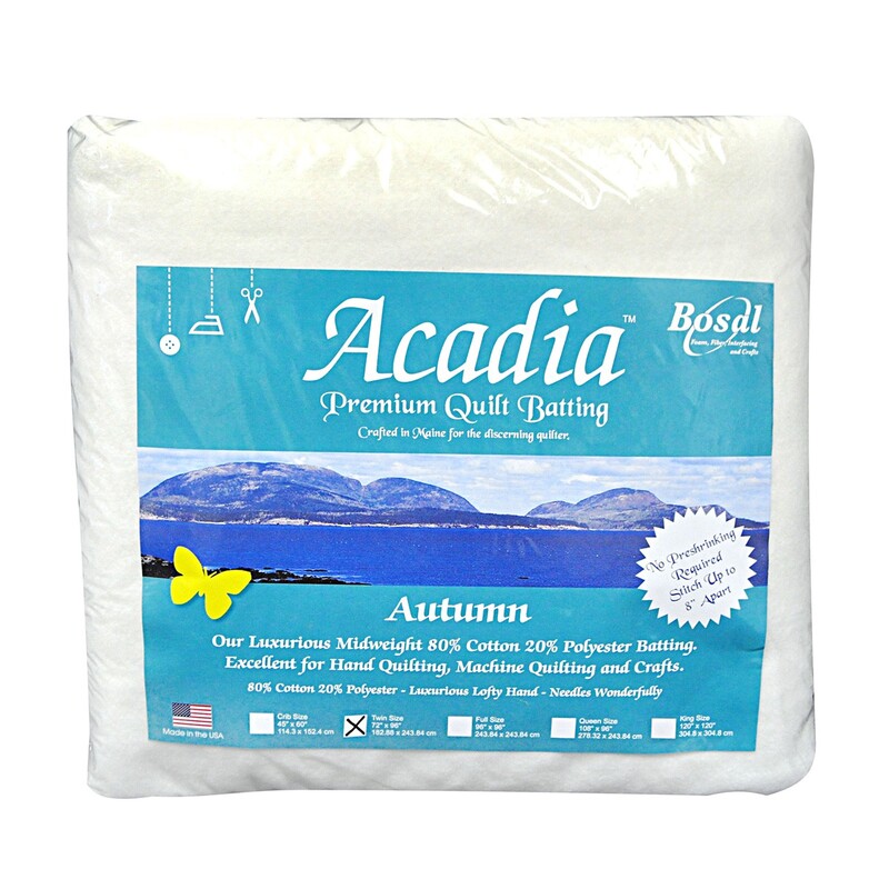 Acadia Premium 80% Cotton 20% Polyester Batting 4oz 72in x 90in