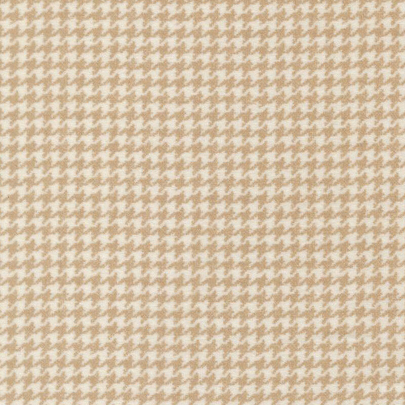 Cream fabric with a small beige houndstooth pattern