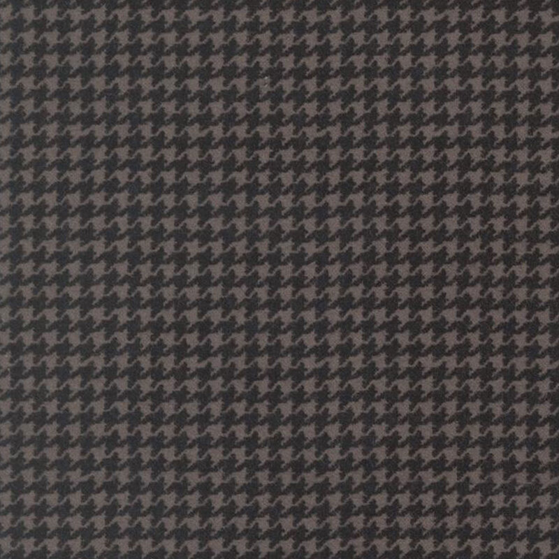 Dark gray fabric with a small black houndstooth pattern