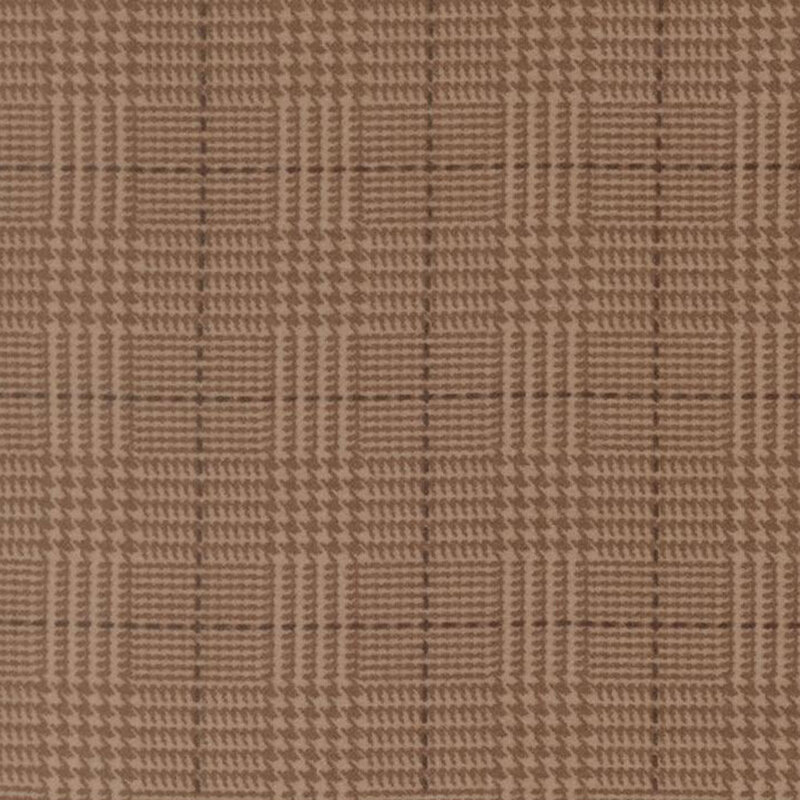 Nut brown fabric with a tonal plaid pattern 