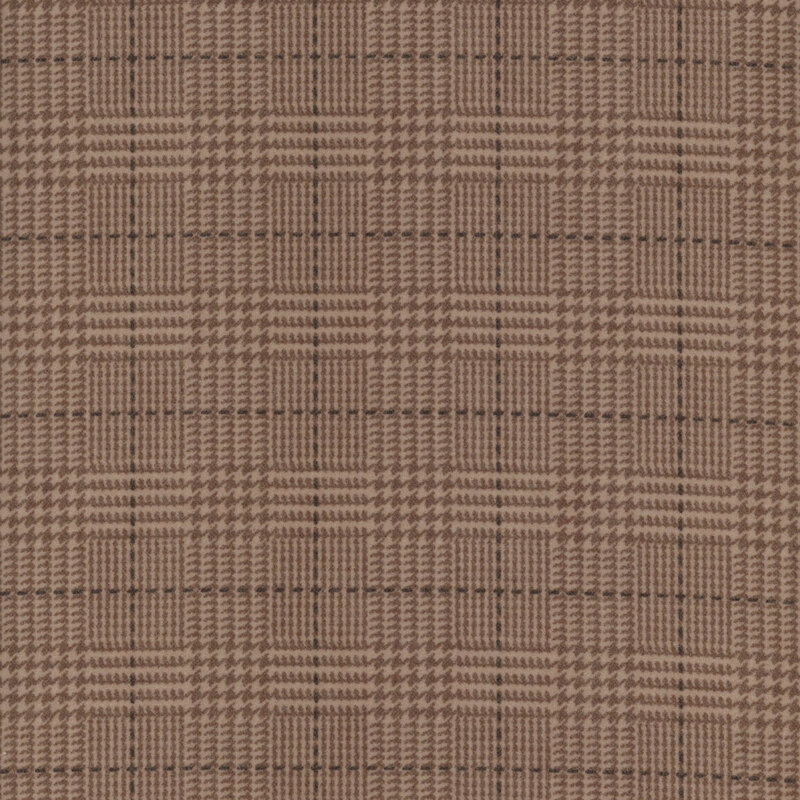 Nut brown fabric with a tonal plaid pattern 