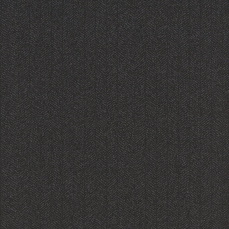 Charcoal fabric with a dense chevron pattern and flecks of gray