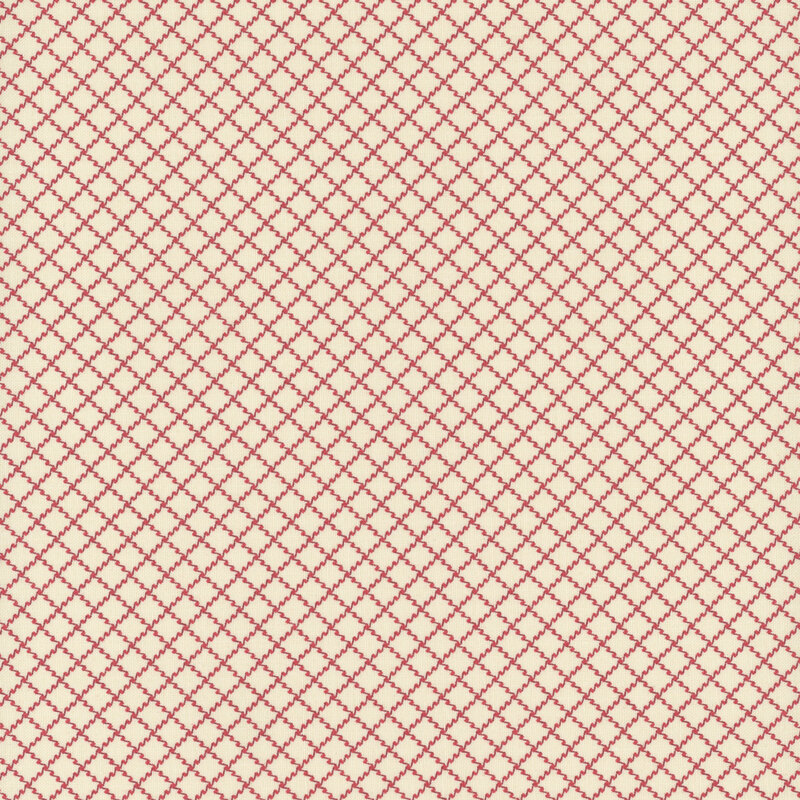 Red zig zag lattice on a white background