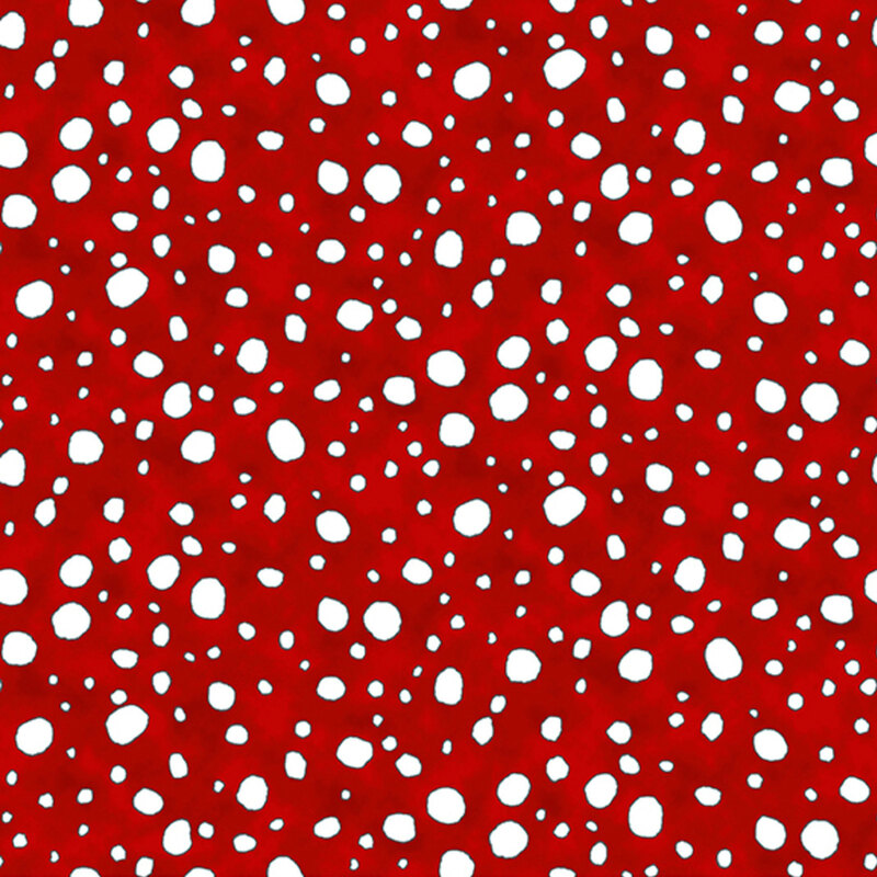 Falling snow on a mottled red background.