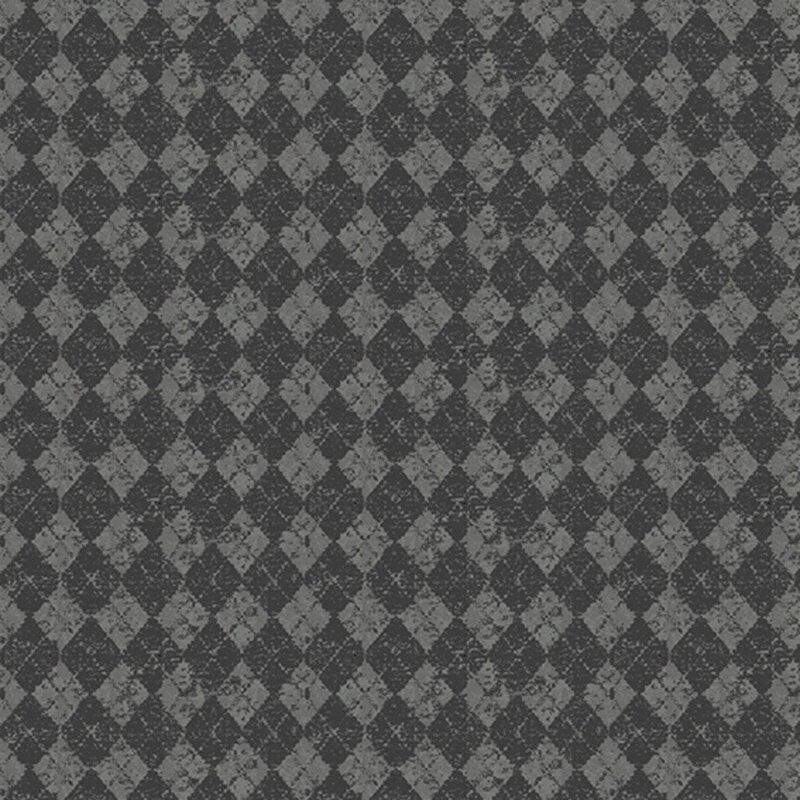 Black fabric with a subtle gray geometric lattice pattern.