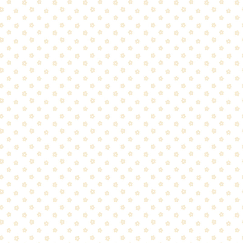 Off-white fabric with beige flower-shaped polka dots