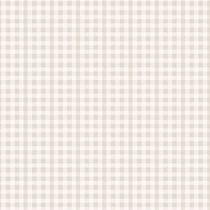 Cream fabric with a small pale taupe gingham pattern