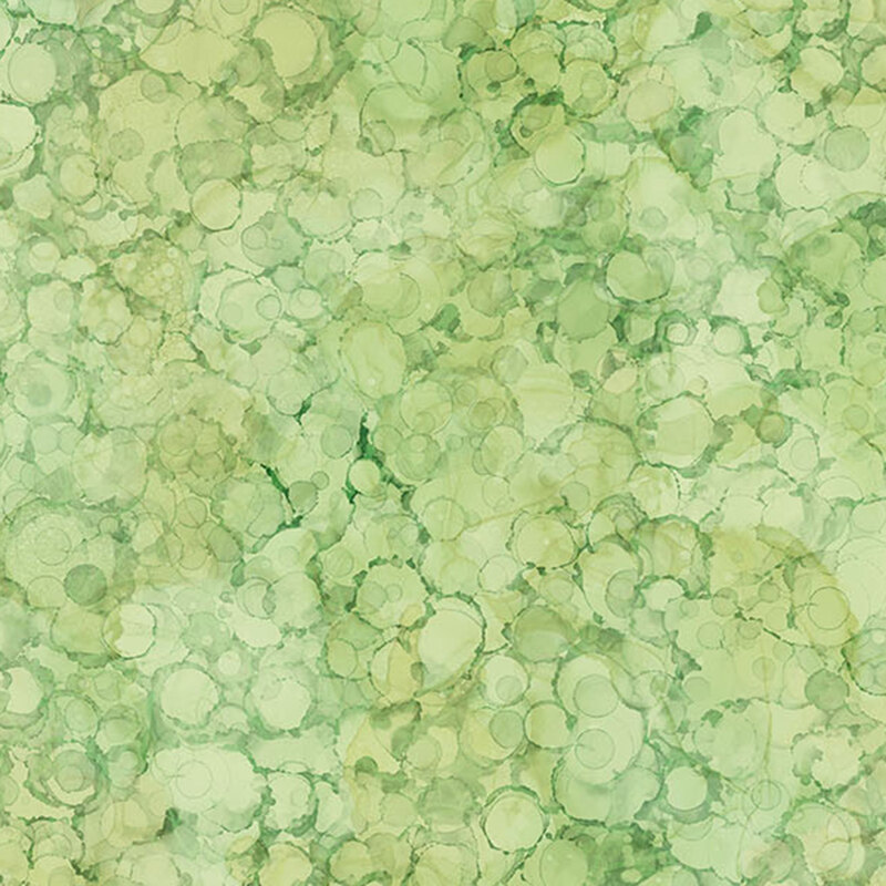 Bright mint green fabric featuring a watercolor droplets design.