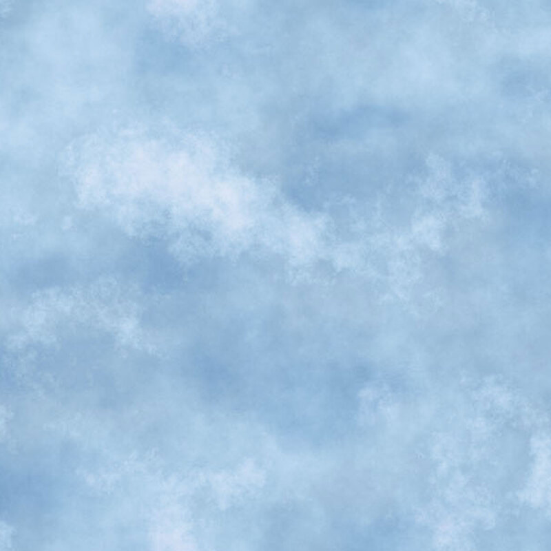 Mottled sky blue fabric.