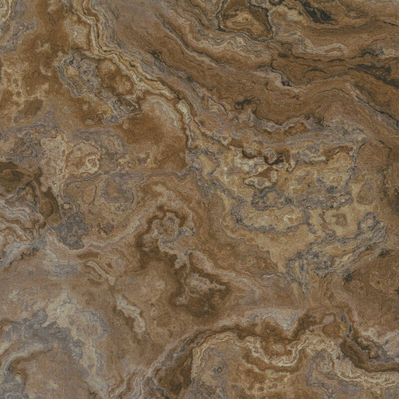 Mottled brown fabric resembling stone and earthy textures.