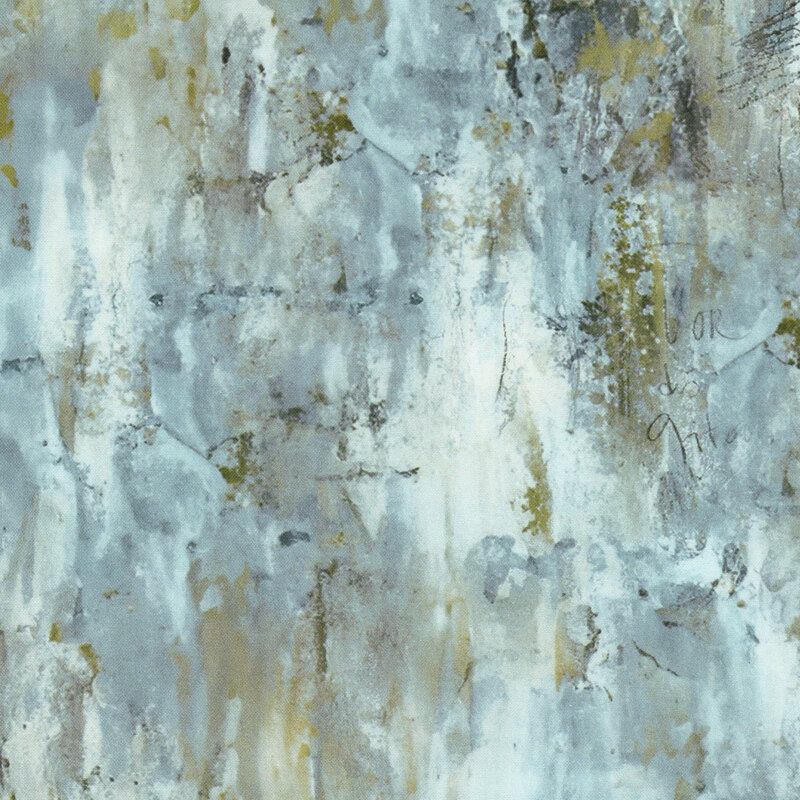Stone gray textured fabric with mottled brown and tan