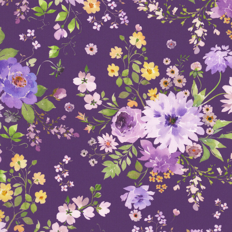 Chateau En Fleur Y4975-28 Dk Purple by Heatherlee Chan for Clothworks