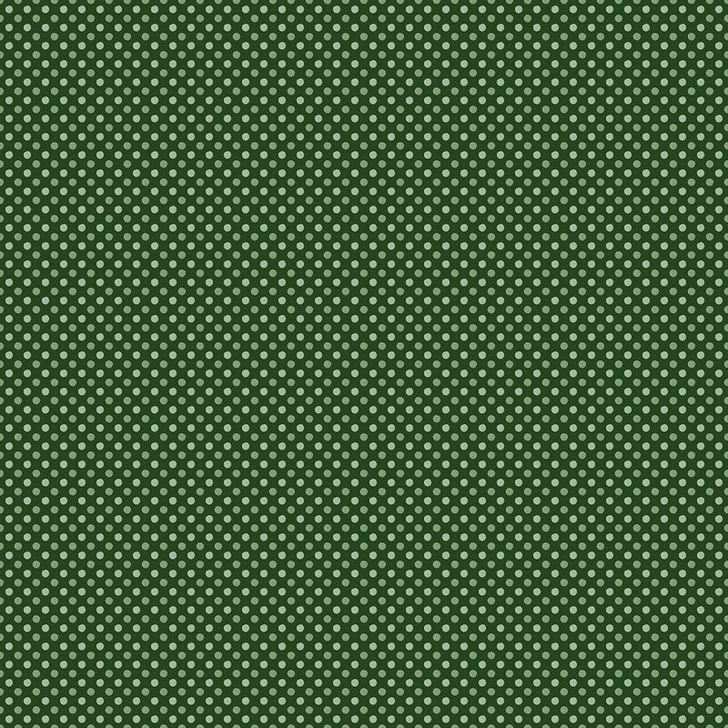 A forest green fabric with spring green polka dots. 