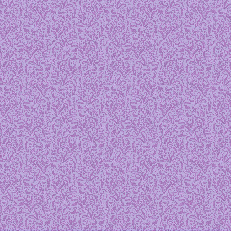 A tonal orchid fabric with tiny decorated leaves. 