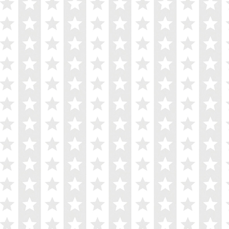 White on white fabric with stripes and stars.
