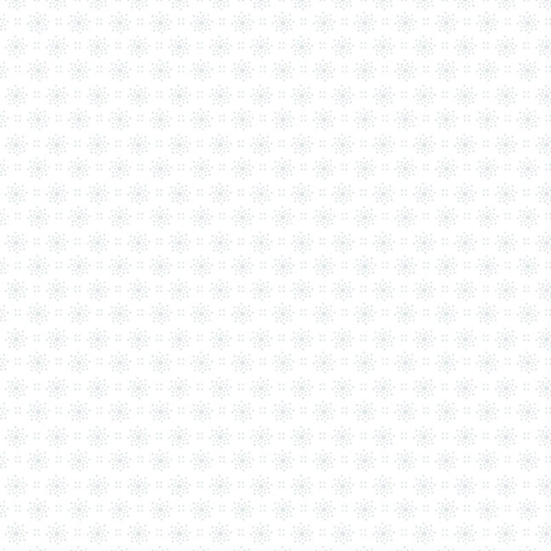 White on white fabric with pointillism-style stars.