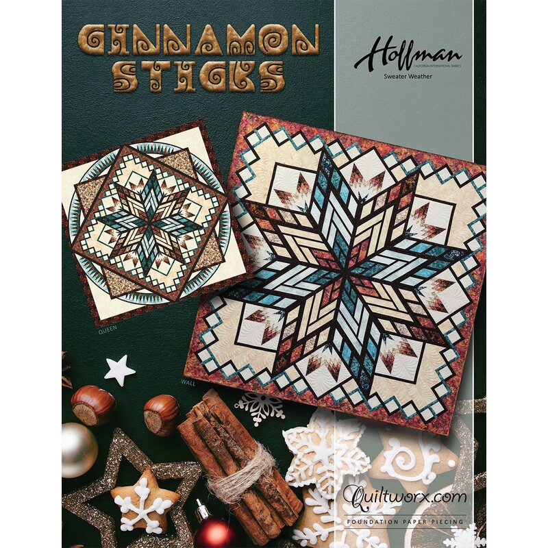 Cover featuring quilt designs titled Cinnamon Sticks with star patterns and cinnamon sticks decor.