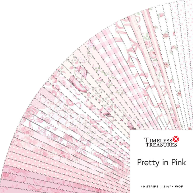 Fanned out collage of fabrics in the collection featuring bows, florals, and equestrian motifs in white and pink