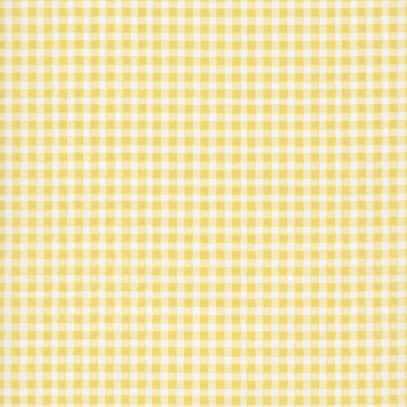yellow and white gingham print fabric