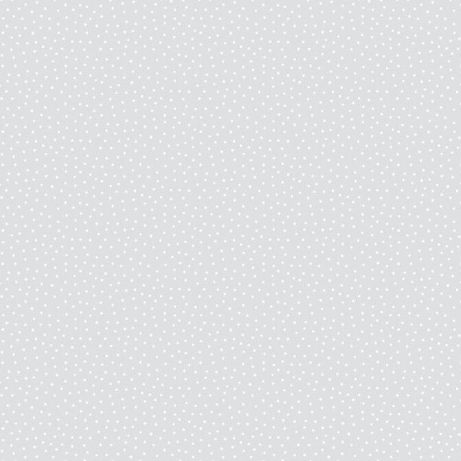 A light gray fabric with tiny white polka dots. 