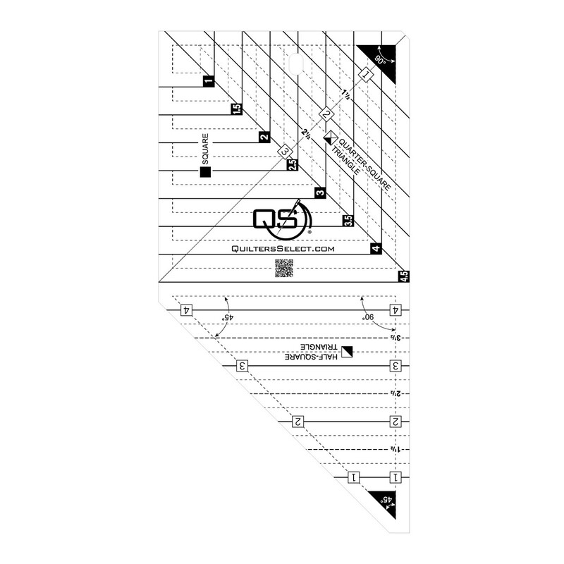 Mini 3 in 1 Crystal Triangle / Square Combo Ruler