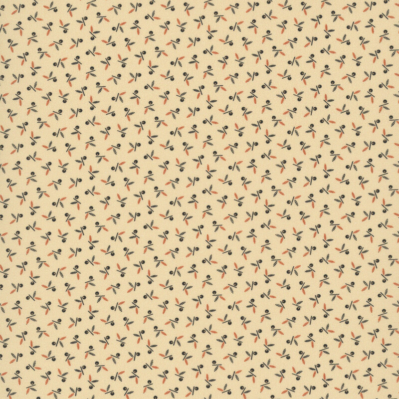 Light sand fabric featuring a calico pattern of winged maple seeds.