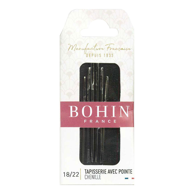 Bohin Chenille Needles - Size 18/22 6ct in their packaging, isolated on a white background.