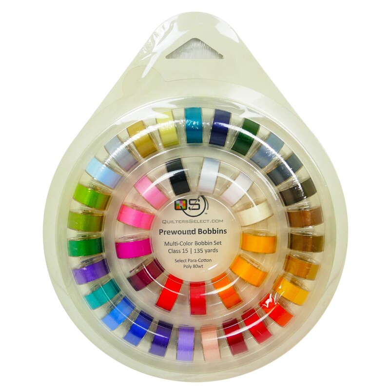 Prewound Class 15 Bobbins 40ct With Bobbin Ring in Multi Colors