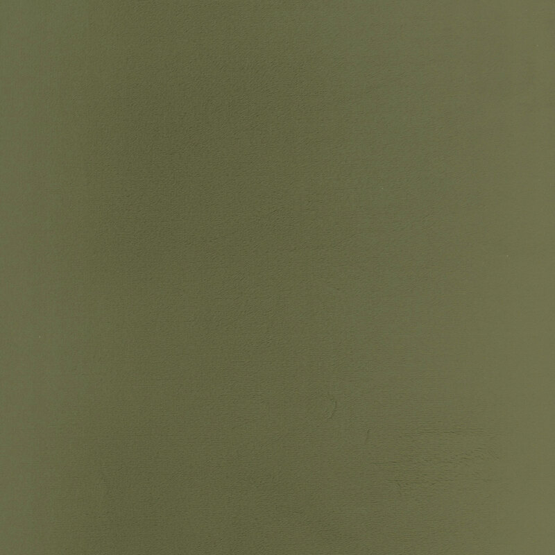 Solid swatch of dark olive green Cuddle fabric.