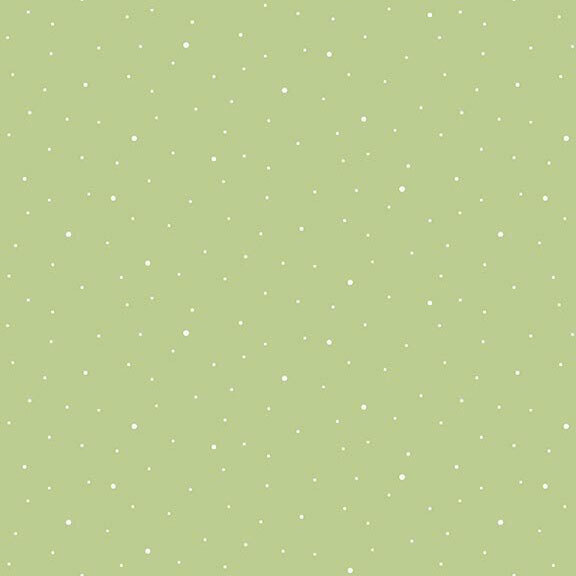 A light spring green fabric with scattered small white dots.