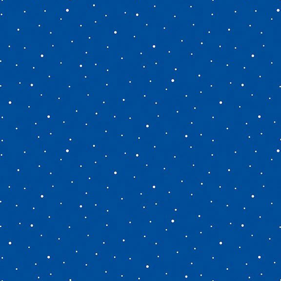 A royal blue fabric with scattered small white dots.
