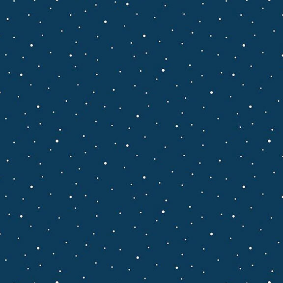 A midnight blue fabric with scattered small white dots.