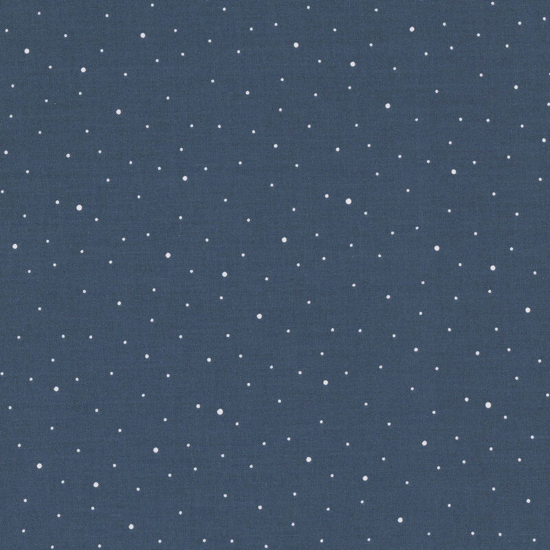 A midnight blue fabric with scattered small white dots.