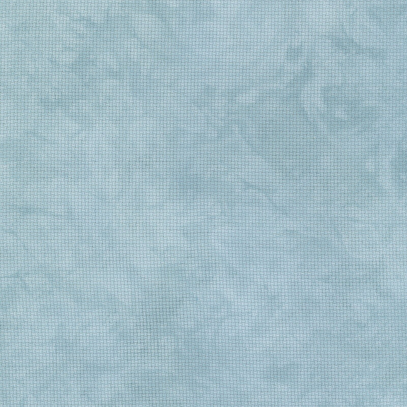 8" x 8" swatch of mottled aqua Aida cloth.