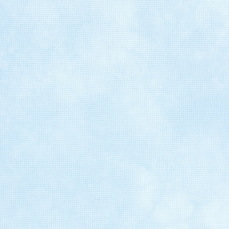 8" x 8" swatch of light blue Aida cloth.