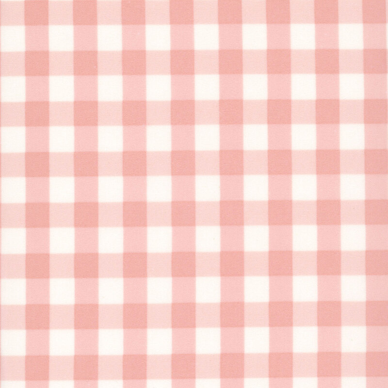White fabric with a ballet pink gingham check pattern