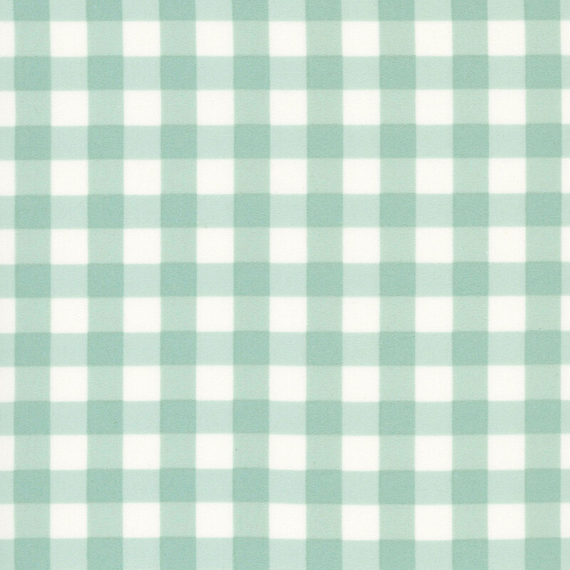 White fabric with a turquoise gingham check pattern