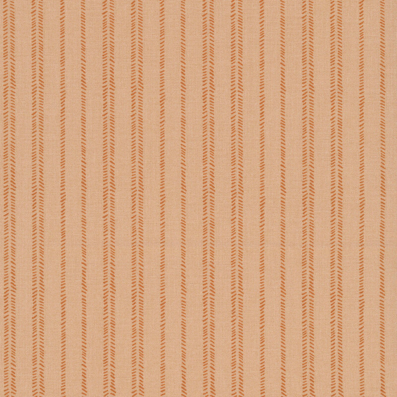 Persimmon fabric with tonal stripes composed of diagonal dashes.