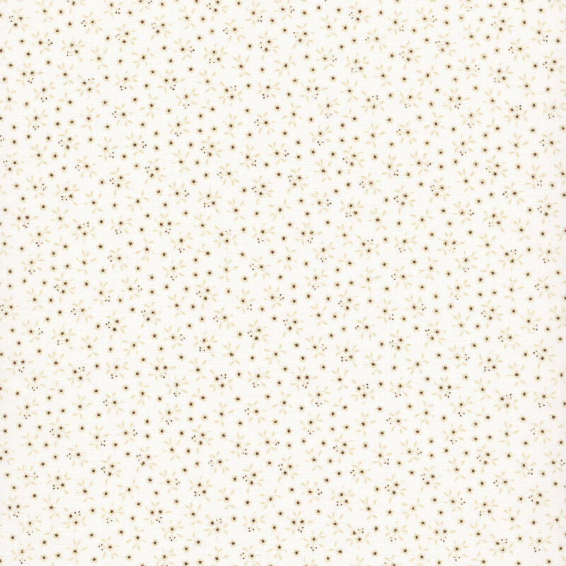 Cloud white fabric tossed with delicate flowers cream flowers.